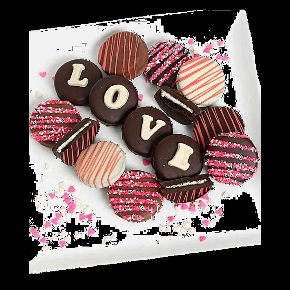 LOVE - Decorated Belgian Chocolate-Dipped OREO Cookies Gift