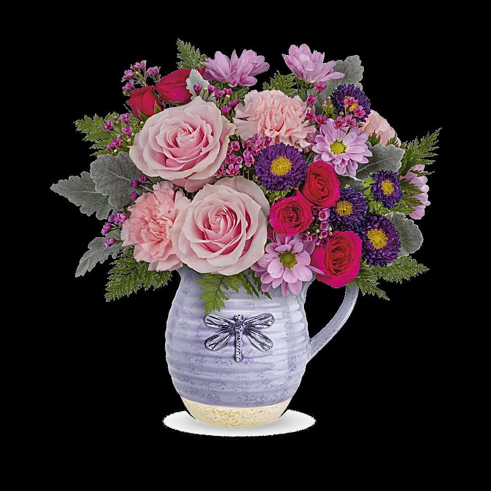Teleflora's Playful Pitcher Bouquet
