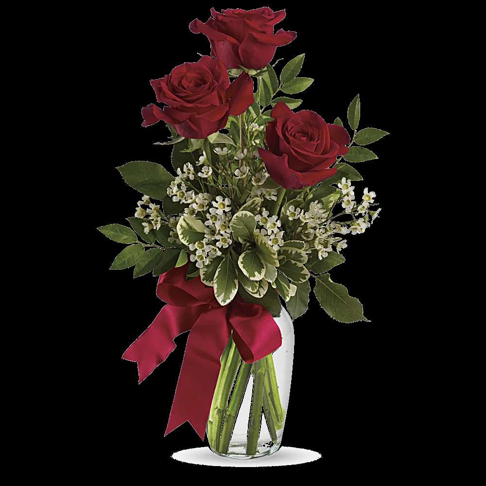 Thoughts of You Bouquet with Red Roses