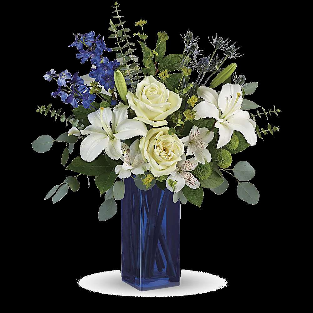 Teleflora's Calming Cobalt Bouquet