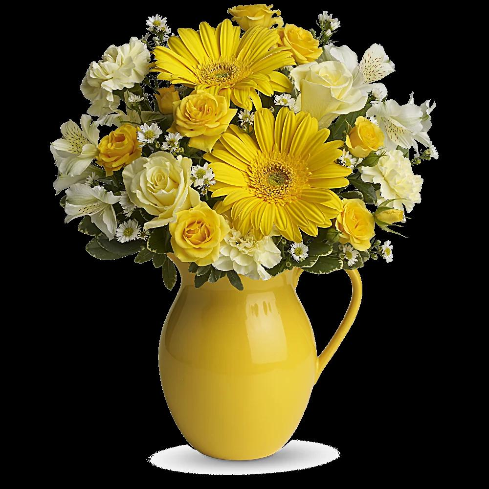 Teleflora's Sunny Day Pitcher of Cheer