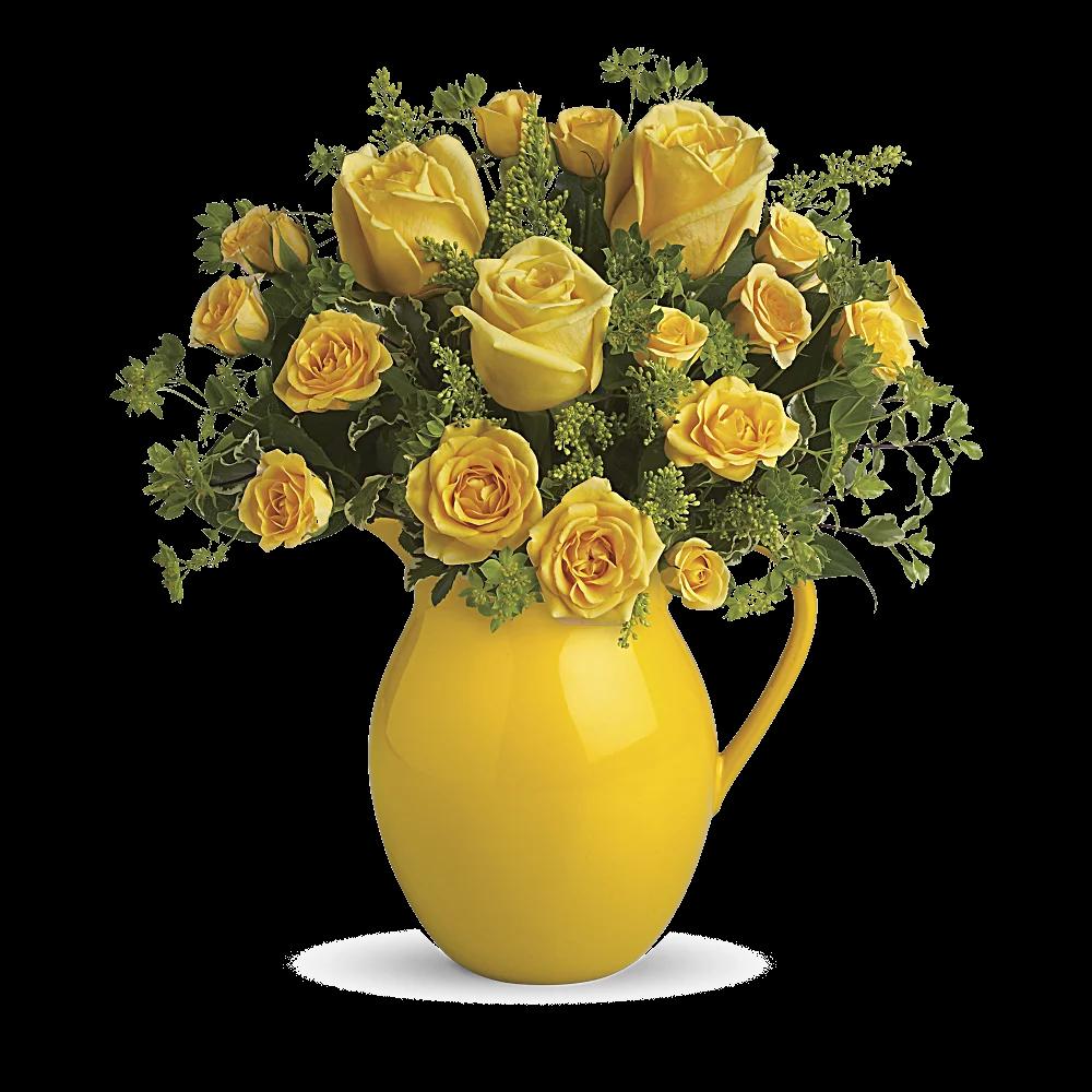 Teleflora's Sunny Day Pitcher of Roses