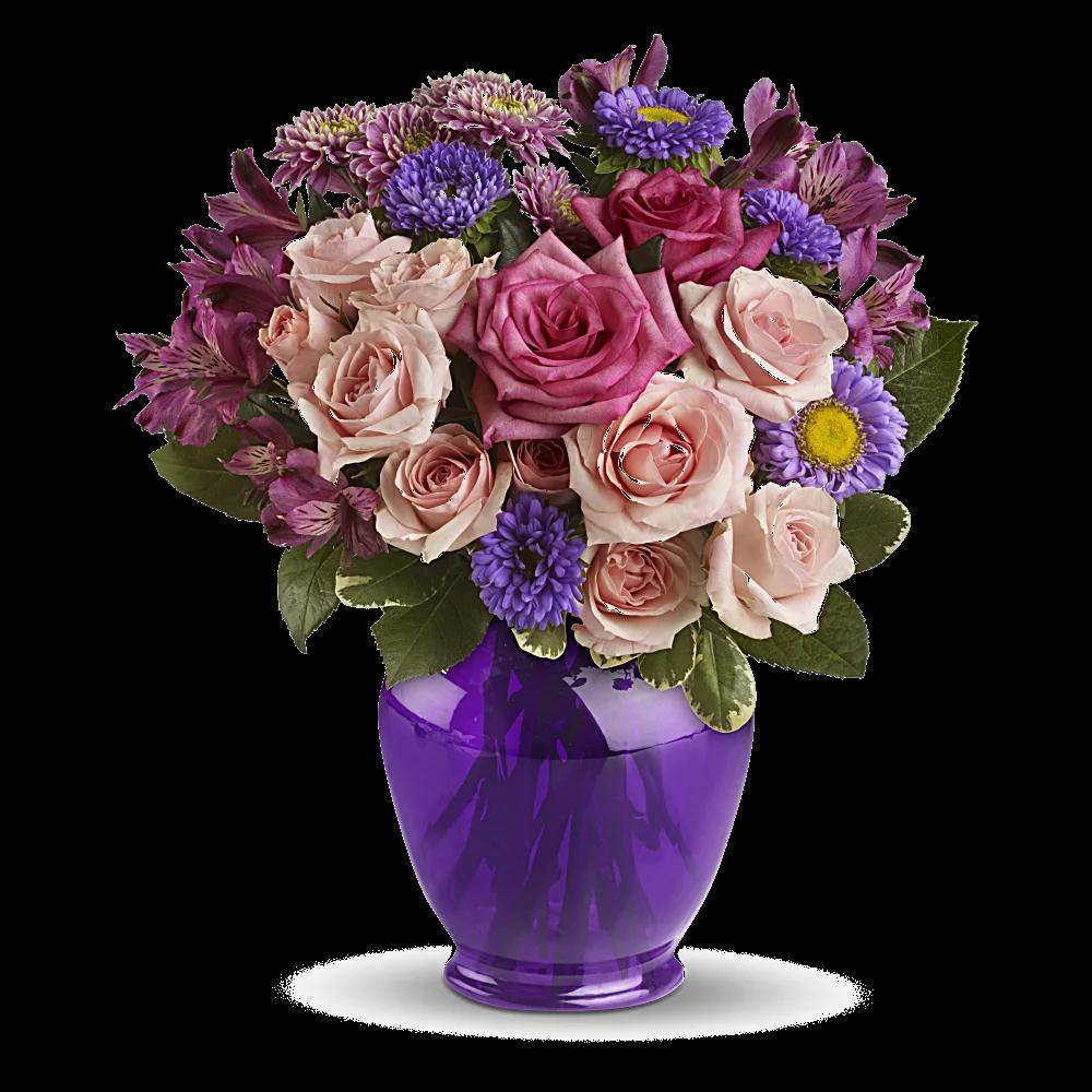 Teleflora's Purple Medley Bouquet with Roses
