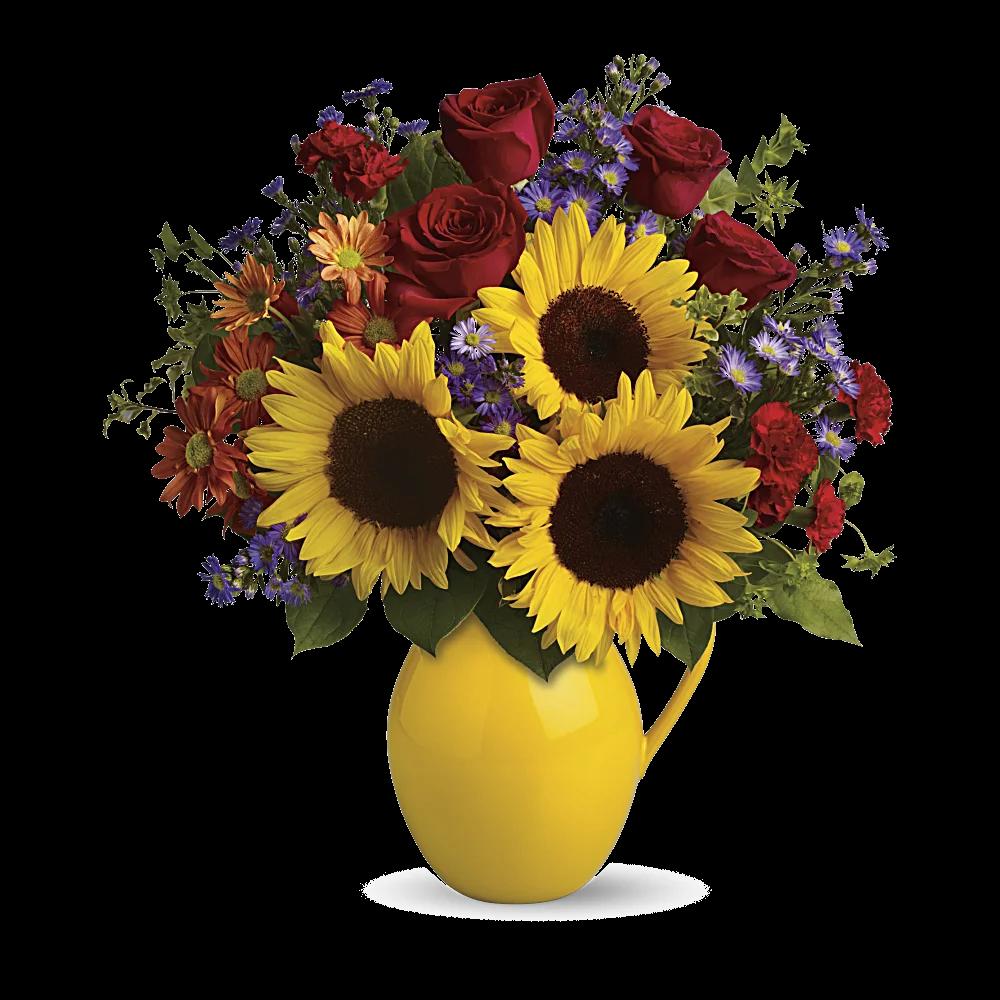 Teleflora's Sunny Day Pitcher of Joy